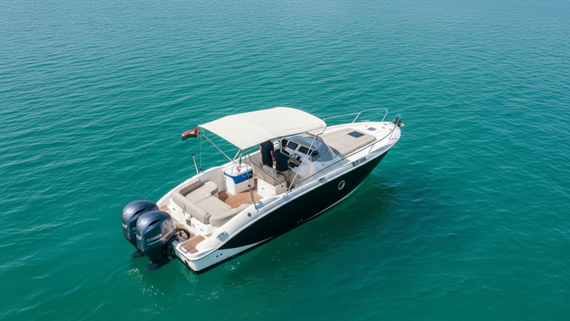 Horizon Thunder 27 ft aerial view over Dubai Marina