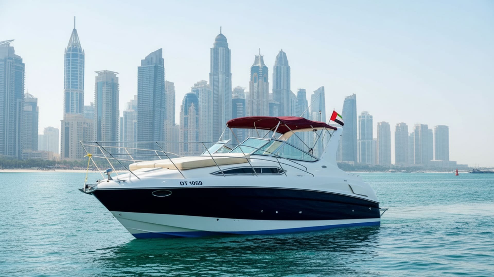 Breeze Wave 33 ft luxury yacht cruising Dubai Marina