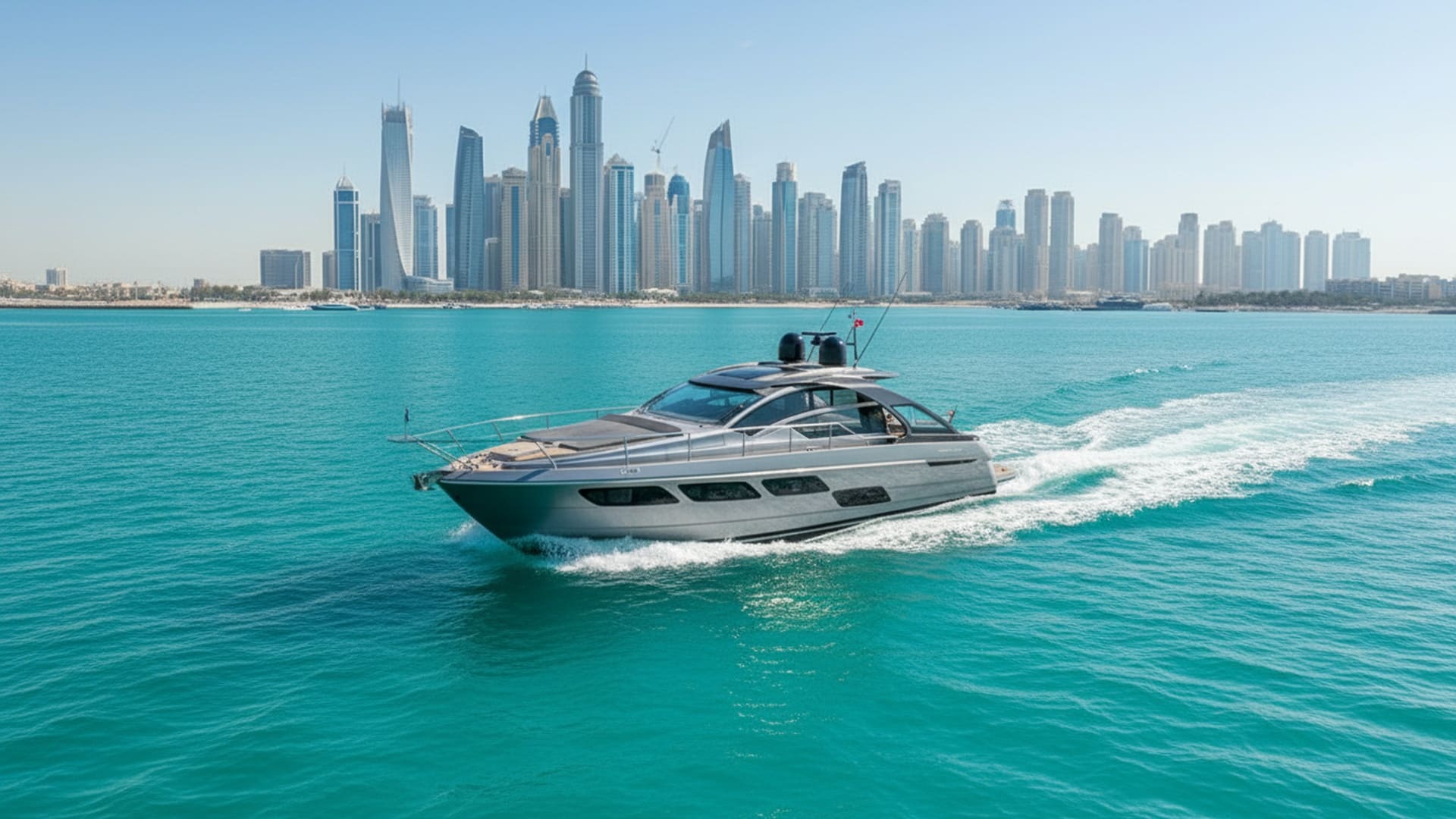 Wave Crown 52 ft aerial view, stunning Dubai Marina